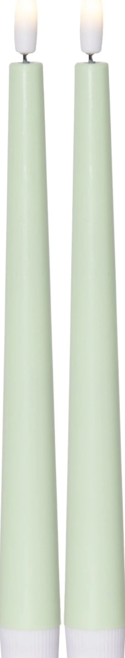 FLAMME CANDY LED-Antikljus 2-pack 26cm Grön