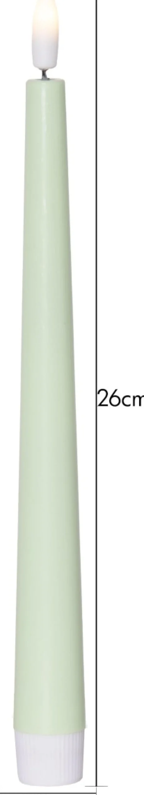 FLAMME CANDY LED-Antikljus 2-pack 26cm Grön