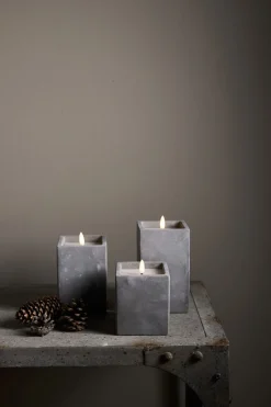 FLAMME CEM LED-Blockljus Batteri 16,5cm Grå