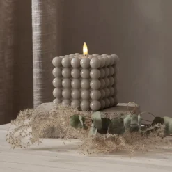 FLAMME DOT LED-Blockljus 12,5cm Grå