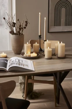 FLAMME FLOW LED-Blockljus Batteri 15cm Beige