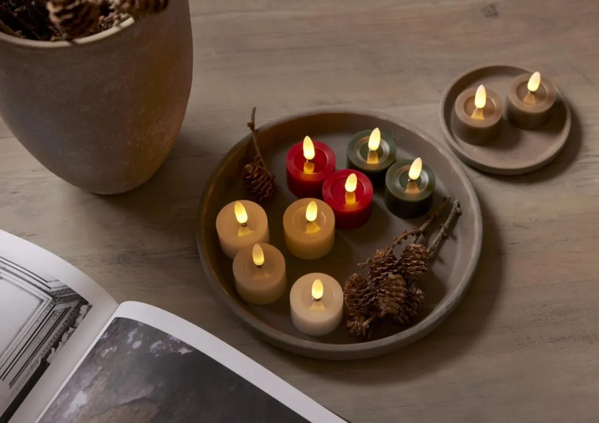 FLAMME FLOW LED-Värmeljus 2-pack 4cm Grön