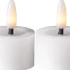 FLAMME FLOW LED-Värmeljus 2-pack 4cm Vit