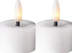 FLAMME FLOW LED-Värmeljus 2-pack 4cm Vit