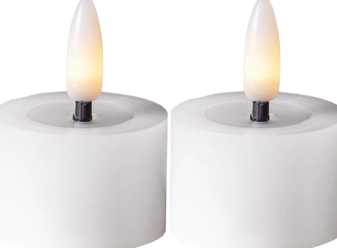 FLAMME FLOW LED-Värmeljus 2-pack 4cm Vit