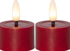 FLAMME FLOW LED-Värmeljus 2-pack 4cm Röd