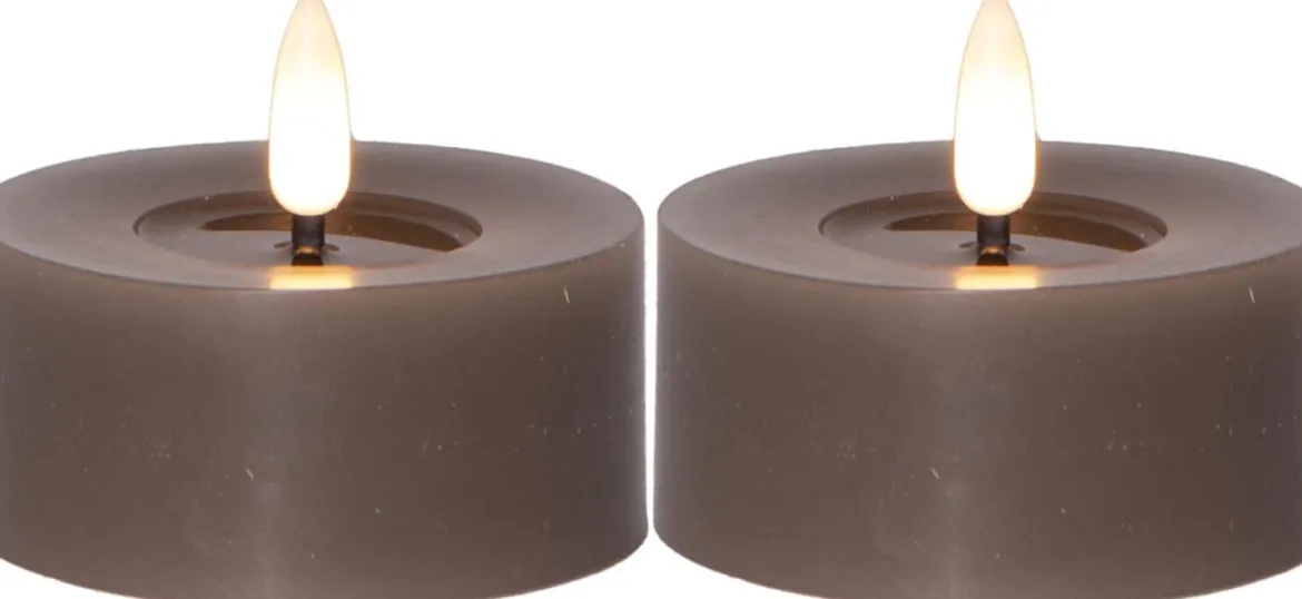 FLAMME FLOW LED-Värmeljus 2-pack 7cm Mullvad
