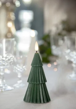 FLAMME GRANY LED-Blockljus15cm Grön