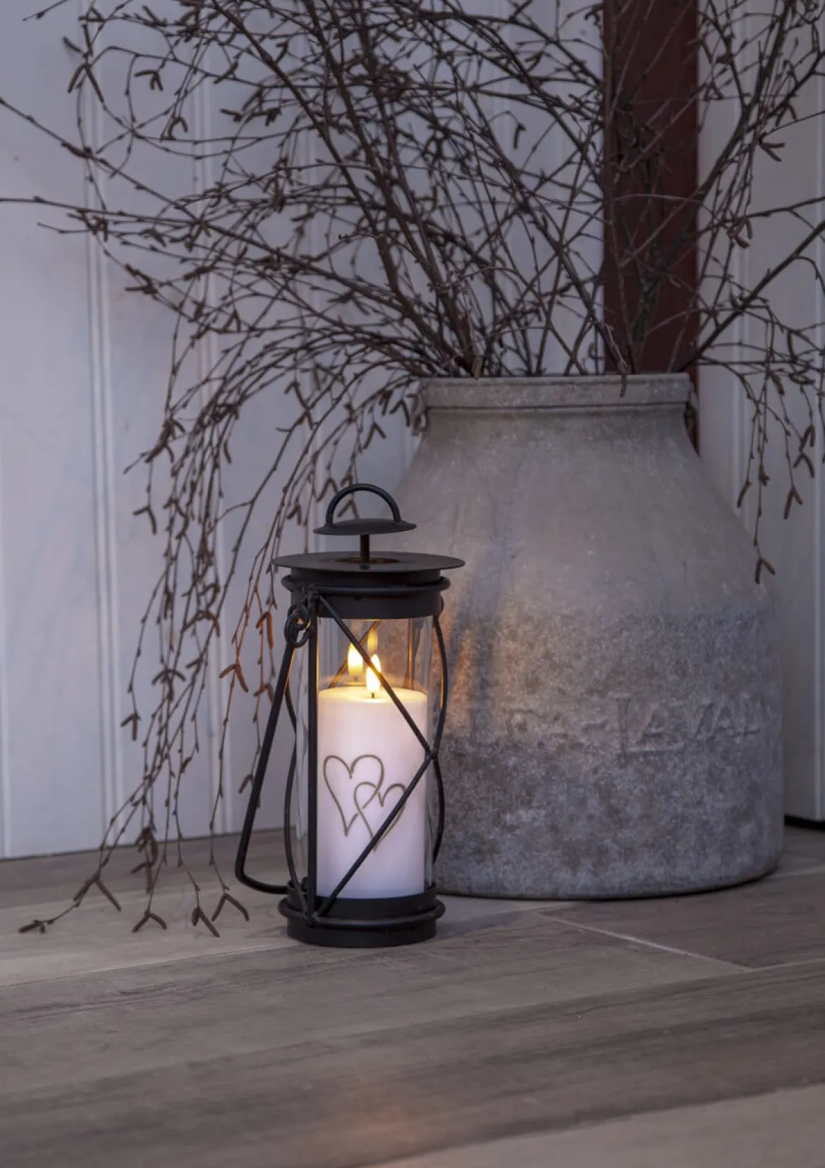 FLAMME HEART LED Gravljus 14cm Vit