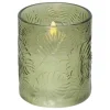 FLAMME LEAF LED-Blockljus 10cm Grön