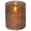 FLAMME LEAF LED-Blockljus 10cm Brun