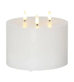FLAMME LED Blockljus 3L 15cm Vit
