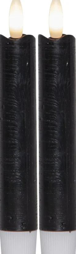 FLAMME LED-Antikljus 2-Pack Batteri 15cm Svart