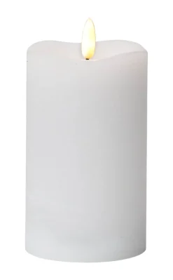 FLAMME LED-Blockljus 14cm Vit