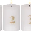 FLAMME LED-Blockljus 4-Pack 12,5cm Vit