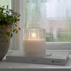 FLAMME ROMB LED-Blockljus Batteri 10cm Klar