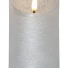 FLAMME RUSTIC LED-Blockljus 12,5cm Silver