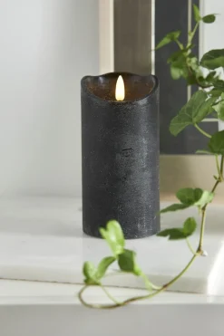 FLAMME RUSTIC LED-Blockljus 15cm Svart