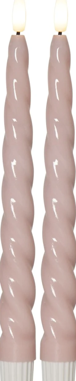 FLAMME SHINE LED-Antikljus 2-pack 24,5cm Rosa