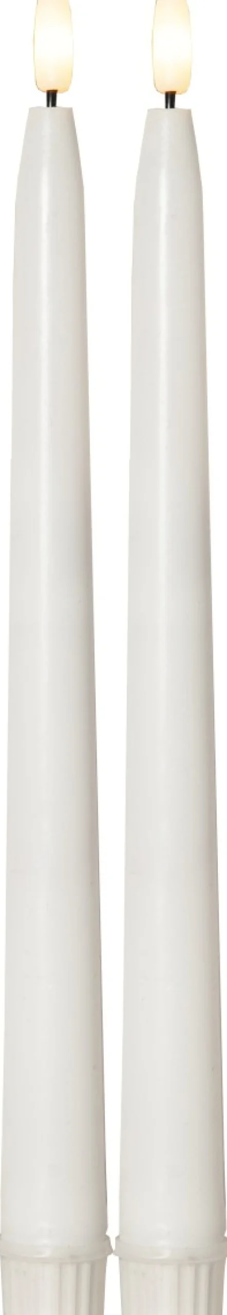 FLAMME SLIM LED-Antikljus 2-pack 28cm Vit