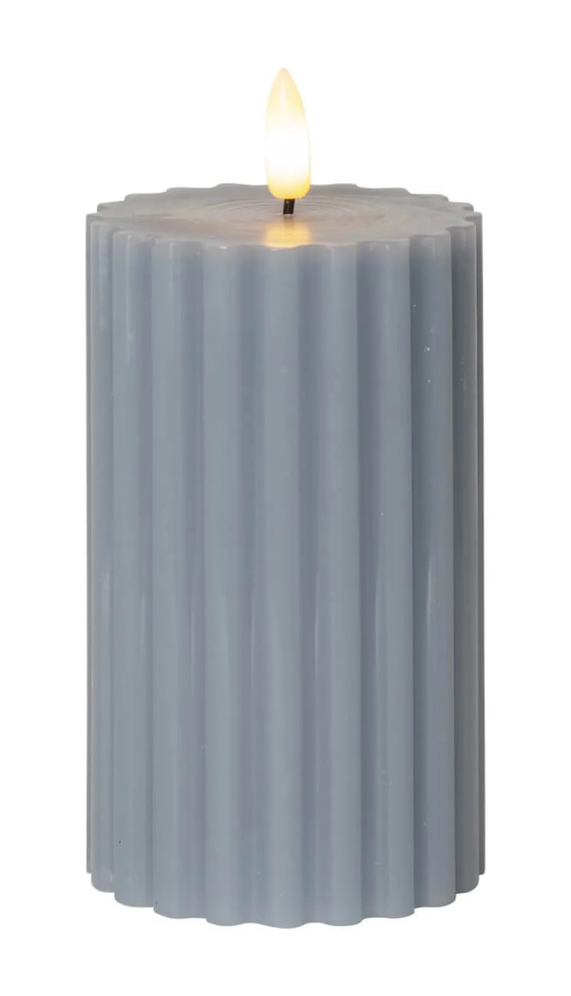 FLAMME STRIPE Blockljus 15cm Blå
