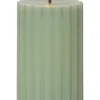 FLAMME STRIPE Blockljus 15cm Grön