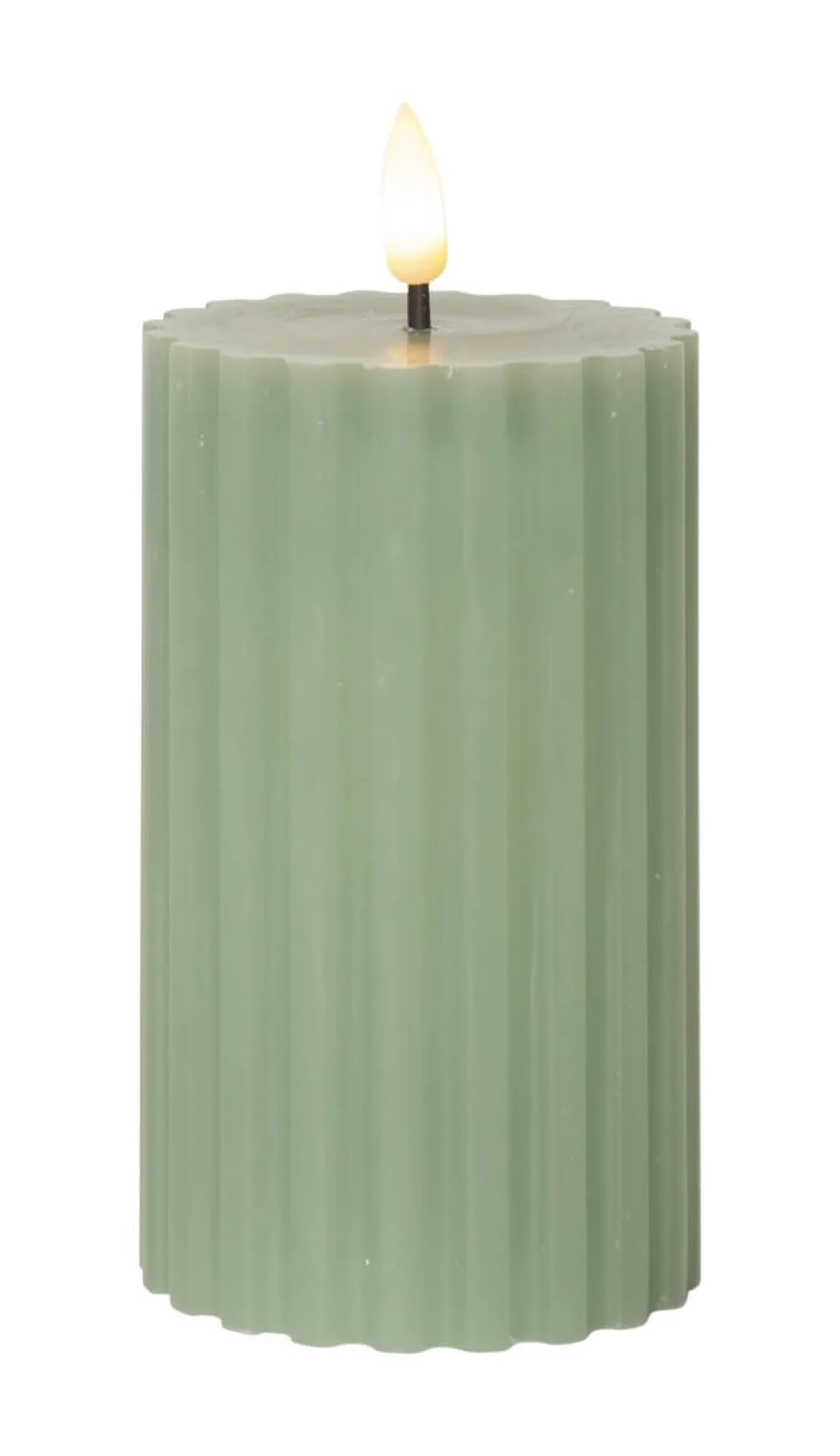 FLAMME STRIPE Blockljus 15cm Grön