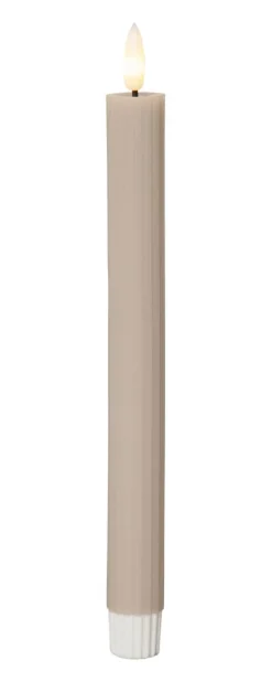 FLAMME STRIPE LED-Antikljus 2-pack 25cm Beige