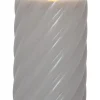 FLAMME SWIRL LED-Blockljus 15cm Grå