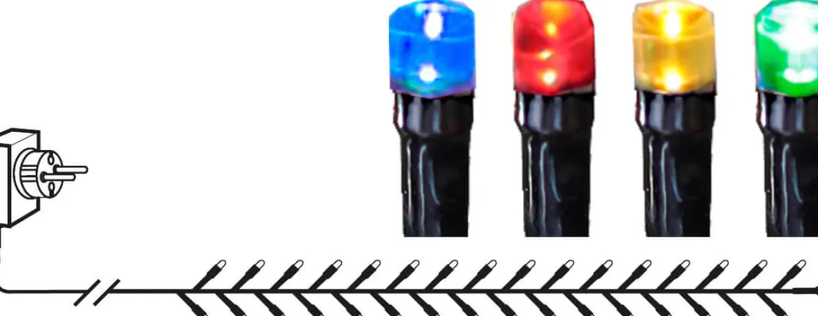 FLASHY Ljusslinga 30m 1500LED Flerfärgad/Svart IP44