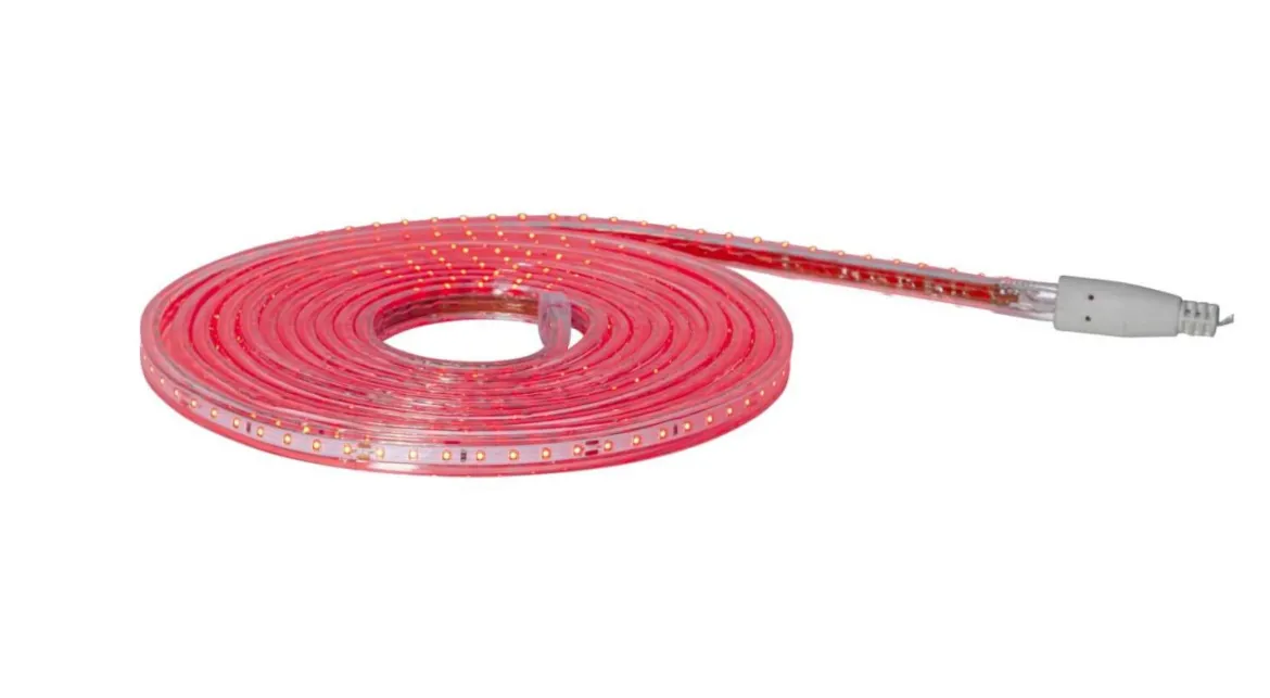 FLATSMDLED Ljusslang 5m 480LED Röd/Transparent