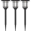 FRIDE Solcells-pollare 3-Pack 34cm Svart