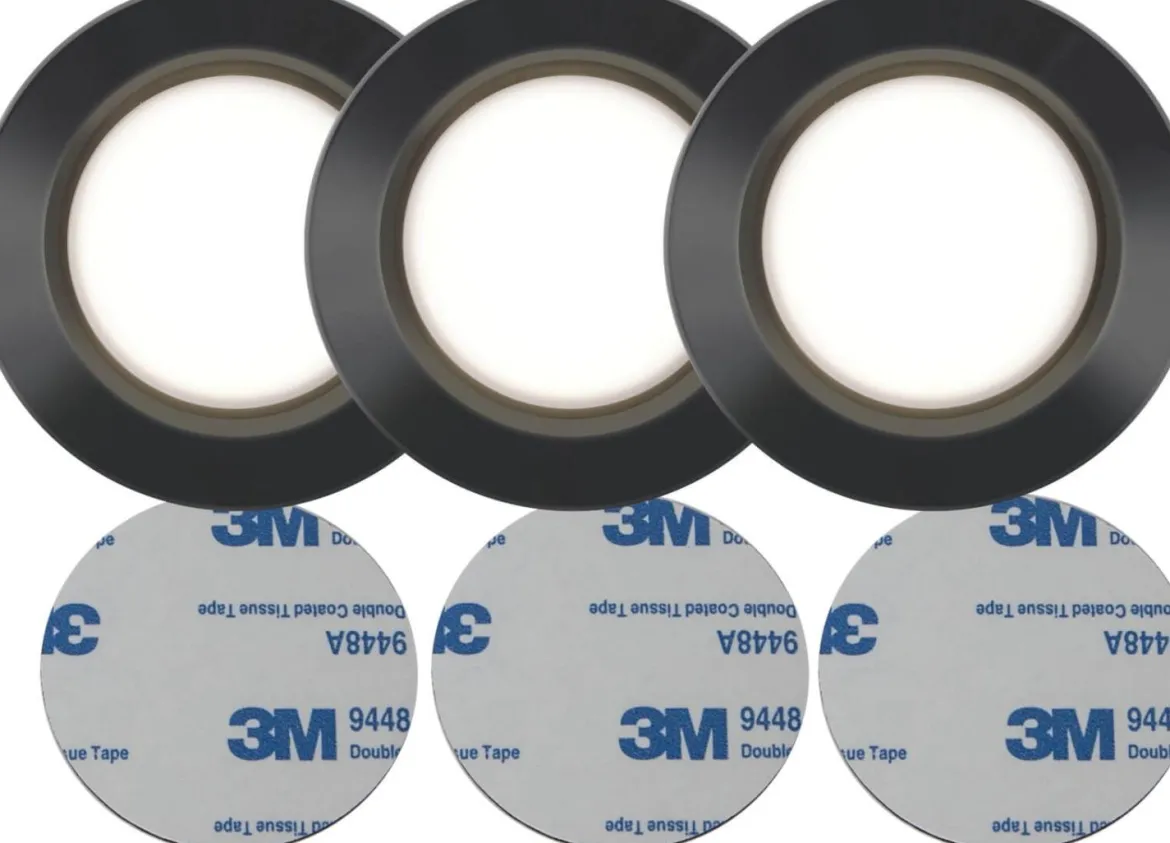 FUNCTIONAL LED-Puck 3-Pack Batteri 6,9cm Svart