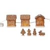 GINGERVILLE Pepparkakshus & Figurer Batteri 30cm Brun