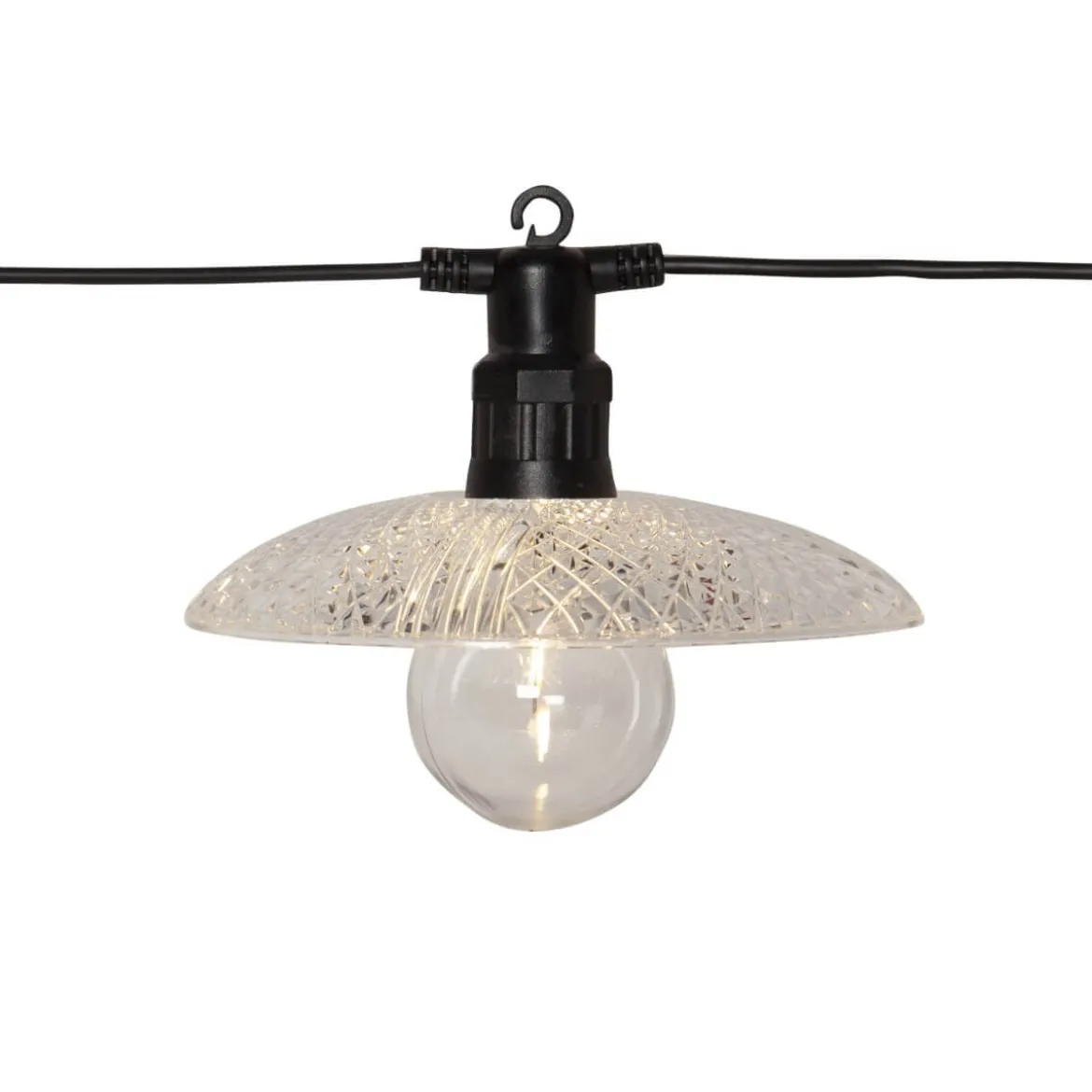GLASSY LIGHT Ljusslinga 350cm 6LED Varmvit/Svart