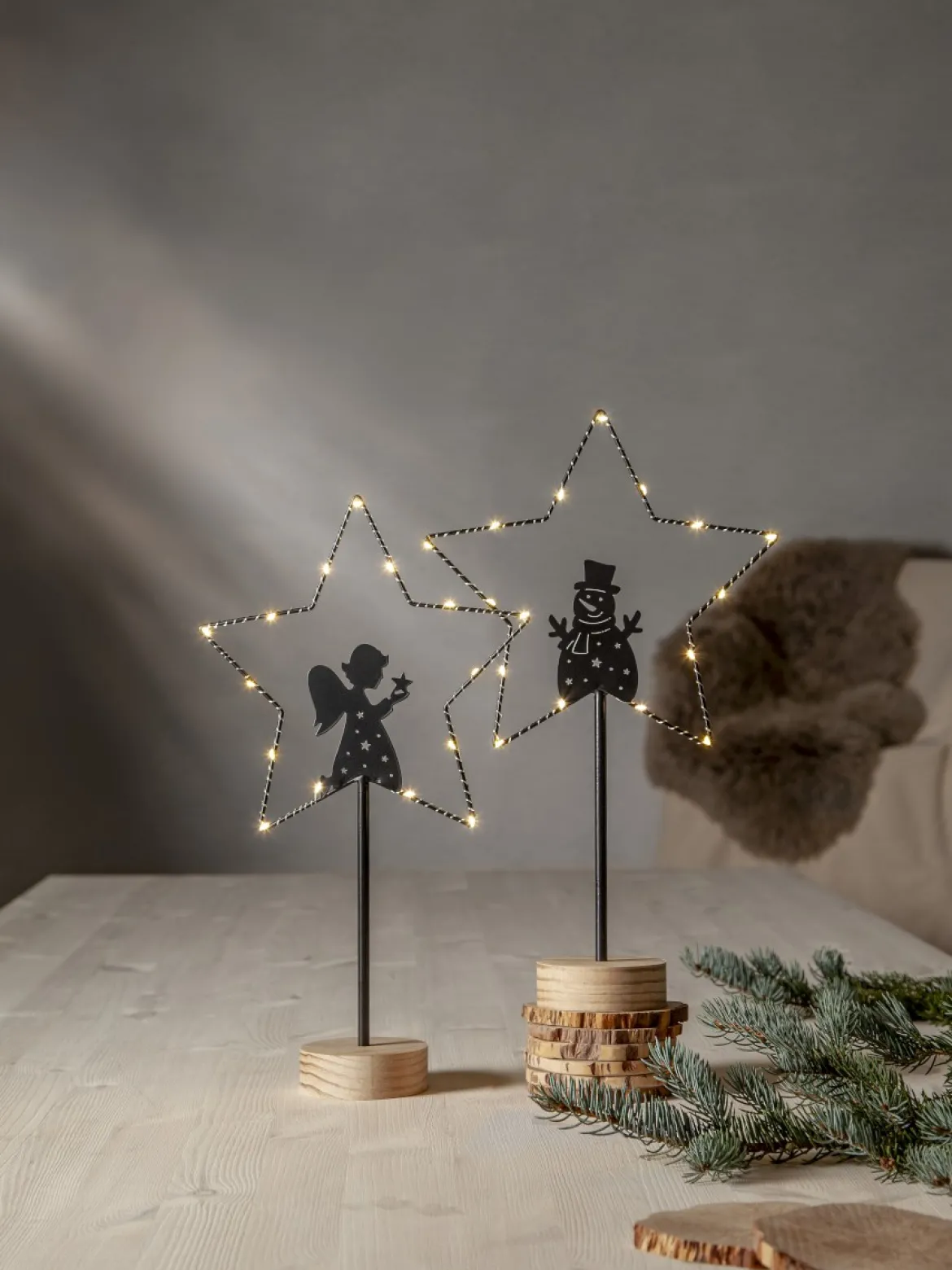 GLIMTA Bordsdekoration Snögubbe 42cm Svart