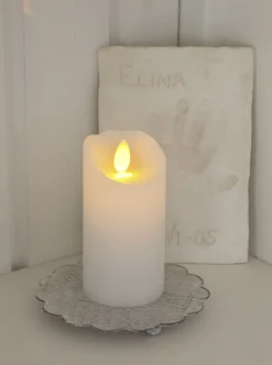 Glow LED Blockljus 10cm Vit