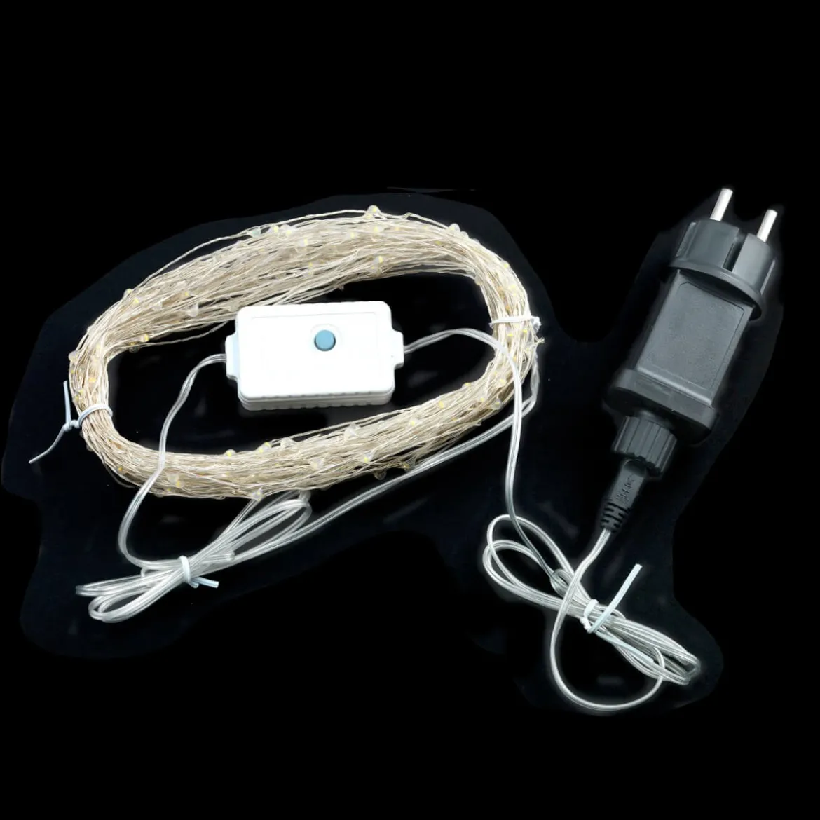 GNISTRA Ljusslinga 25m Varmvit 250LED Transformator
