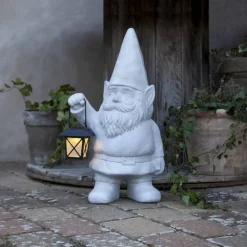 GNOMY Solcellsdekoration Tomte 53cm Grå