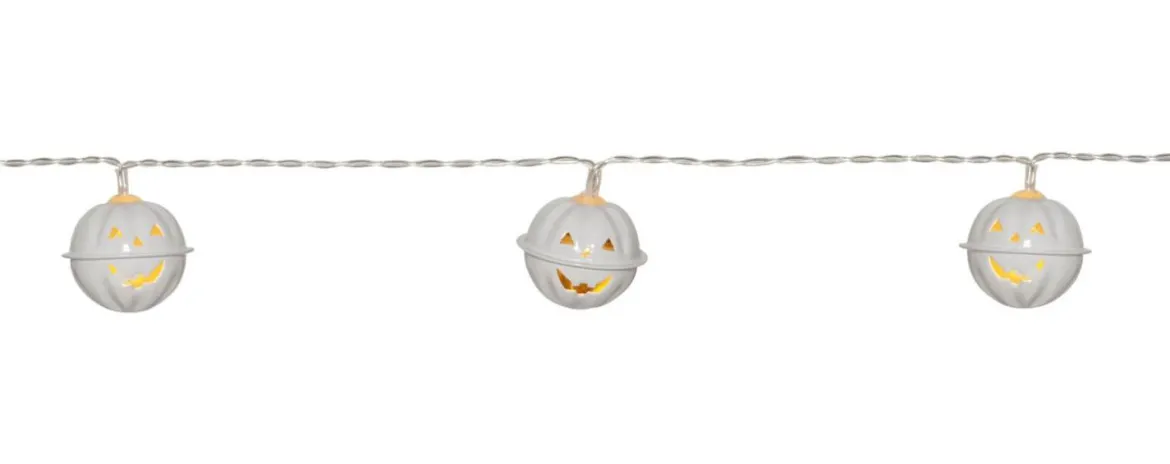 HALLOWEEN Ljusslinga Batteri 1,35m 10LED Varmvit/Vit