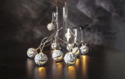 HALLOWEEN Ljusslinga Batteri 1,35m 10LED Varmvit/Vit