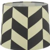 HERRINGBONE Lampskärm Linne 25cm Svart/Vit