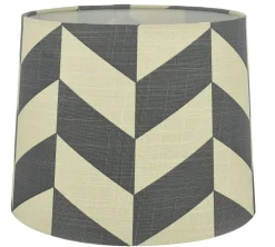 HERRINGBONE Lampskärm Linne 25cm Grå/Vit
