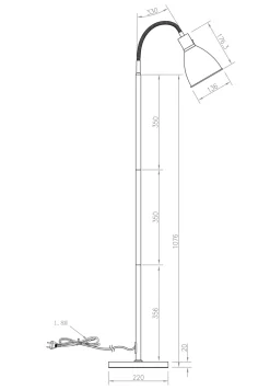 IDRE Golvlampa 158cm Vit/Krom