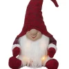 JOYLIGHT Batterifigur Dekorationstomte 34cm Röd