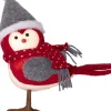JOYLIGHT Dekorationsfigur Fågel Batteri 23cm Röd/Grå