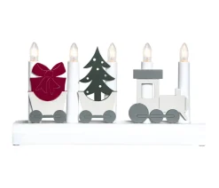 JULIA Tåg Träljusstake 28cm Vit