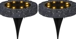 LAWNLIGHT Solcells-spotlight 2-Pack 11cm Grå