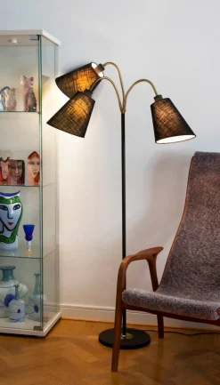 LJUSDAL Golvlampa 3L 140cm Svart/Matt Mässing