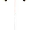 LJUSDAL Golvlampa m. Skärm 2L 140cm Svart/Valnöt